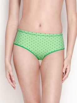 Susie Paradise Green Polka Dot Full Coverage Hipster Panty
