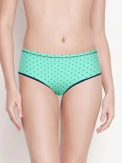 Susie Biscay Green Polka Dot Full Coverage Hipster Panty