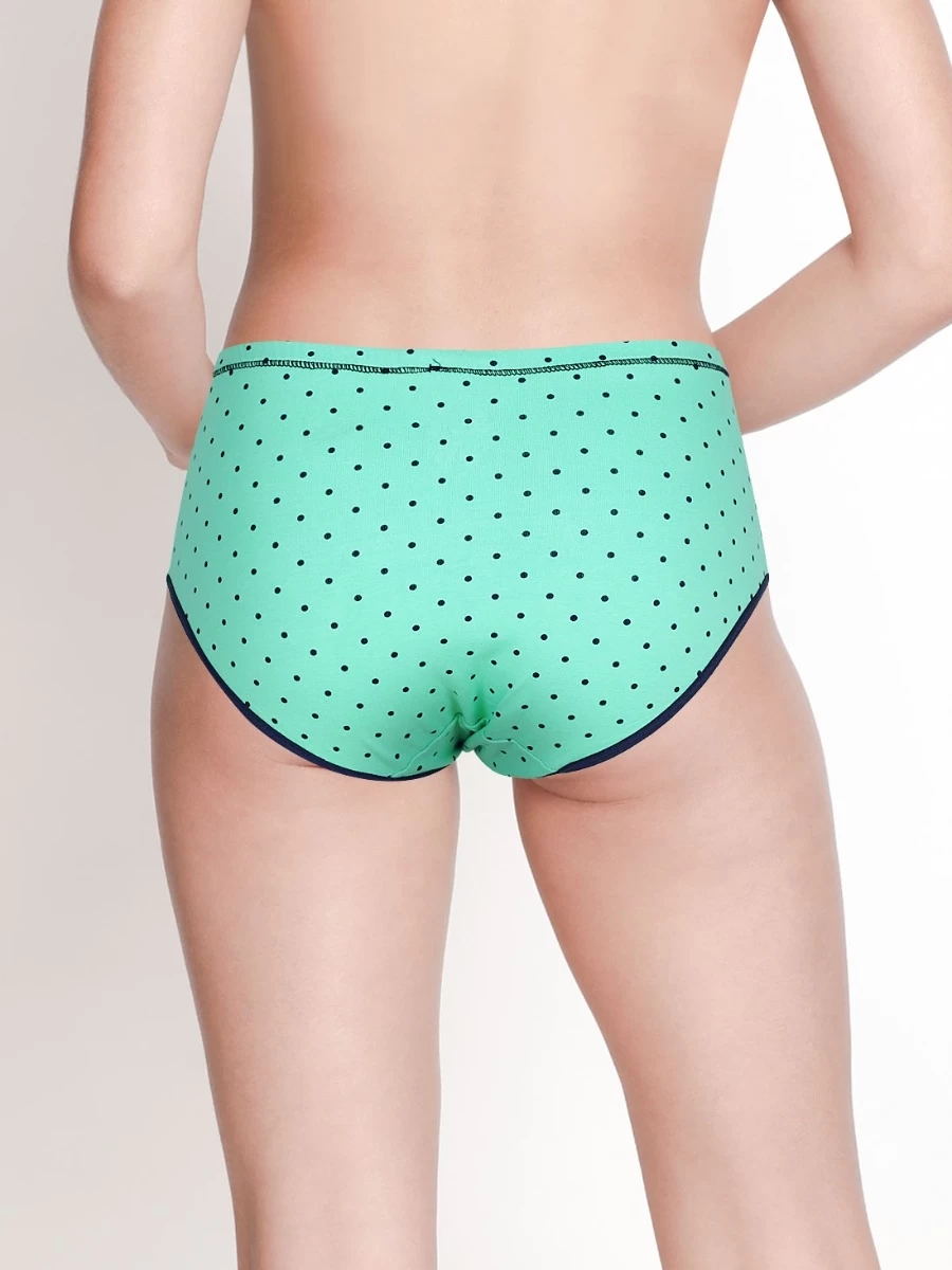 Susie Biscay Green Polka Dot Full Coverage Hipster Panty 4 Susie Biscay Green Polka Dot Full Coverage Hipster Panty - Image 2