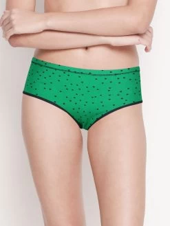 Susie Kelly Green Polka Dot Full Coverage Hipster Panty