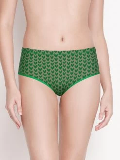 Susie Jadesheen Green Heart Printed Hipster Panty