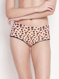 Susie Peach Black Abstract Print Full Coverage Hipster Panty