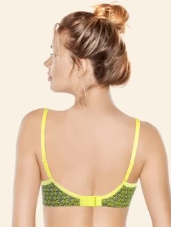 Susie Army Green Floral Printed Cotton Padded Bra -Shyaway susie army green floral printed cotton padded bra