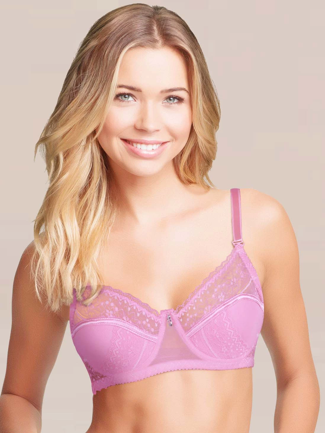 Susie Baby Pink Lace Cup Padded Everyday Bra 3 Susie Baby Pink Lace Cup Padded Everyday Bra