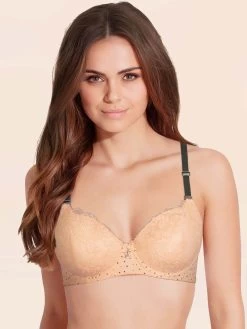 Susie Nude Lace Adorned Cups Underwired Bridal Bra