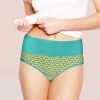 Susie Turquoise Green Yellow Print High Waist Hipster Panty