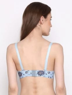 Shyaway Blue Geometric Paisely Print Seamless T-Shirt Bra -Shyaway sy91007 blue 2