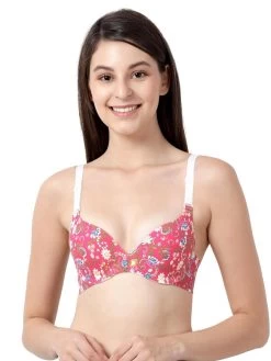 Shyaway HANA Pink Garden Print Seamless T-Shirt Bra