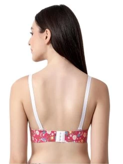 Shyaway HANA Pink Garden Print Seamless T-Shirt Bra -Shyaway sy91009 pink 03