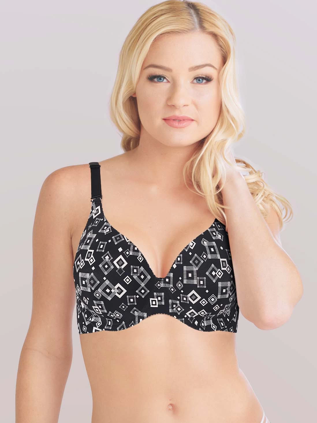 Shyaway HANA Black Geometric Print Seamless T-Shirt Bra 3 Shyaway HANA Black Geometric Print Seamless T-Shirt Bra