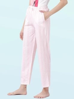 Shyaway White Pink Pretty Woman Print Nightwear Pyjama Set -Shyaway tgpj 004 white pink 06