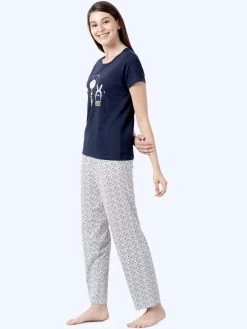 Shyaway Navyblue White Animal Print Nightwear Pyjama Set 11 Shyaway Navyblue White Animal Print Nightwear Pyjama Set -Shyaway tgpj 008 navy blue 03