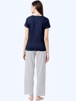 Shyaway Navyblue White Animal Print Nightwear Pyjama Set 12 Shyaway Navyblue White Animal Print Nightwear Pyjama Set -Shyaway tgpj 008 navy blue 04