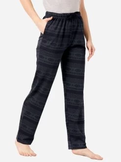 Shyaway Dark Grey Aztec Print Nightwear Pyjama Set -Shyaway tgpj003 darkgrey close 2