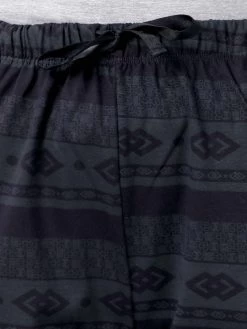 Shyaway Dark Grey Aztec Print Nightwear Pyjama Set -Shyaway tgpj003 darkgrey close 3