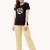 Shyaway Black Yellow Hello Spring Print Nightwear Pyjama Set