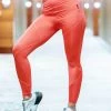 United Classic Orange Zig Zag Seam Workout Leggings 2 United Classic Orange Zig Zag Seam Workout Leggings -Shyaway ucl206 orange 3