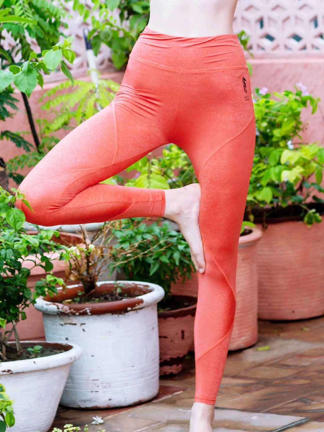 United Classic Orange Zig Zag Seam Workout Leggings 4 United Classic Orange Zig Zag Seam Workout Leggings - Image 2