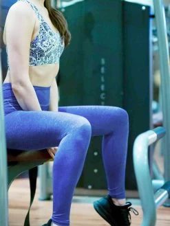 United Classic Cornflower Blue Front Panel Seam Workout Leggings -Shyaway ucl207 cobalt blue 3