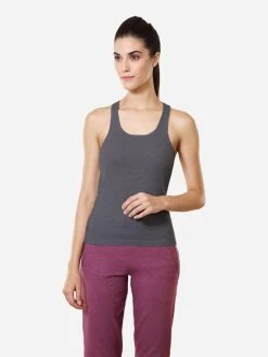 Van Heusen Charcoal Melange Grey Racerback Tank Top