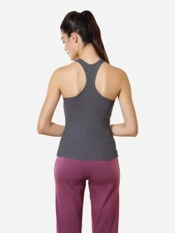 Van Heusen Charcoal Melange Grey Racerback Tank Top -Shyaway vh11202 charcoalmelange 02