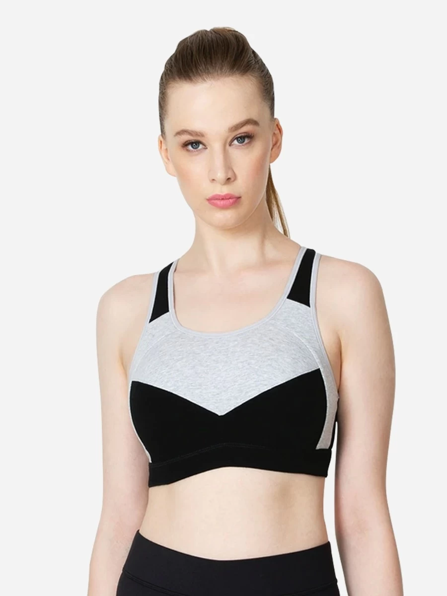 Van Heusen Grey Black Lightly Padded Medium Impact Sports Bra 3 Van Heusen Grey Black Lightly Padded Medium Impact Sports Bra