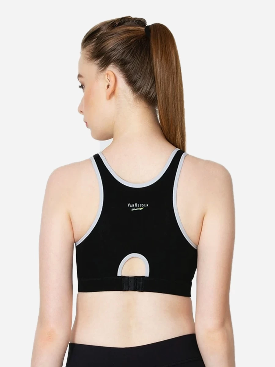 Van Heusen Grey Black Lightly Padded Medium Impact Sports Bra 6 Van Heusen Grey Black Lightly Padded Medium Impact Sports Bra - Image 4