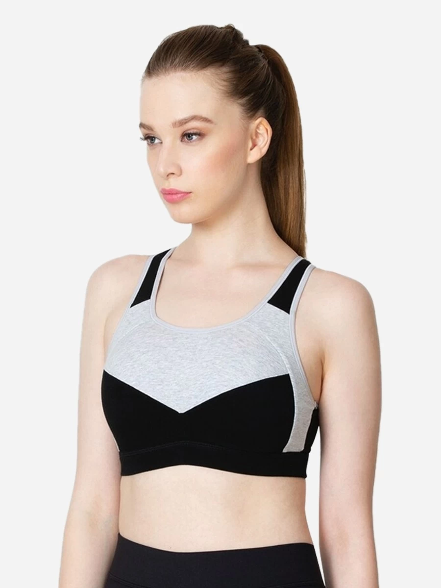 Van Heusen Grey Black Lightly Padded Medium Impact Sports Bra 5 Van Heusen Grey Black Lightly Padded Medium Impact Sports Bra - Image 3