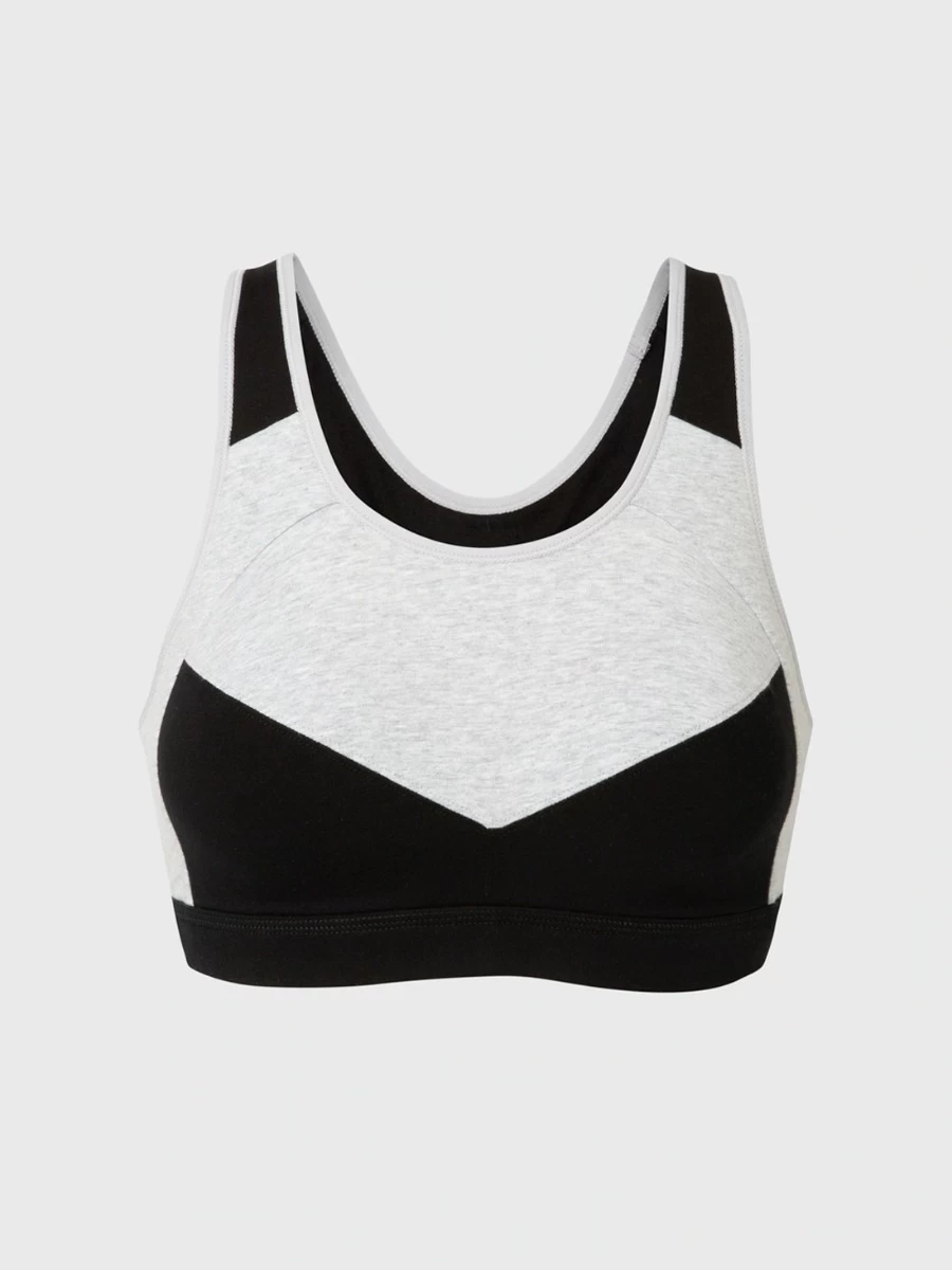 Van Heusen Grey Black Lightly Padded Medium Impact Sports Bra 4 Van Heusen Grey Black Lightly Padded Medium Impact Sports Bra - Image 2