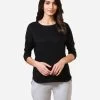 Van Heusen Black Modern 3/4th Sleeve Tee