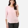 Van Heusen Peach Plum Modern 3/4th Sleeve Tee 1 Van Heusen Peach Plum Modern 3/4th Sleeve Tee -Shyaway vh55404 peachplum 01
