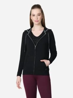 Van Heusen Black Antiviral Full Zip Hoodie Jacket