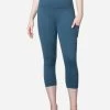 Van Heusen Ocean Blue Side Pocket Yoga Capri Legging -Shyaway vh88304 oceanblue 01