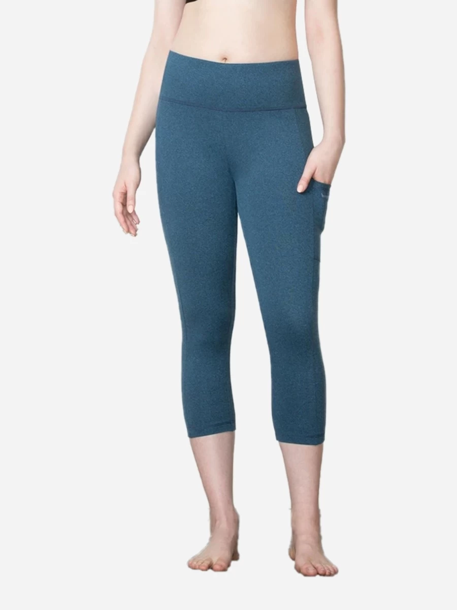 Van Heusen Ocean Blue Side Pocket Yoga Capri Legging 3 Van Heusen Ocean Blue Side Pocket Yoga Capri Legging