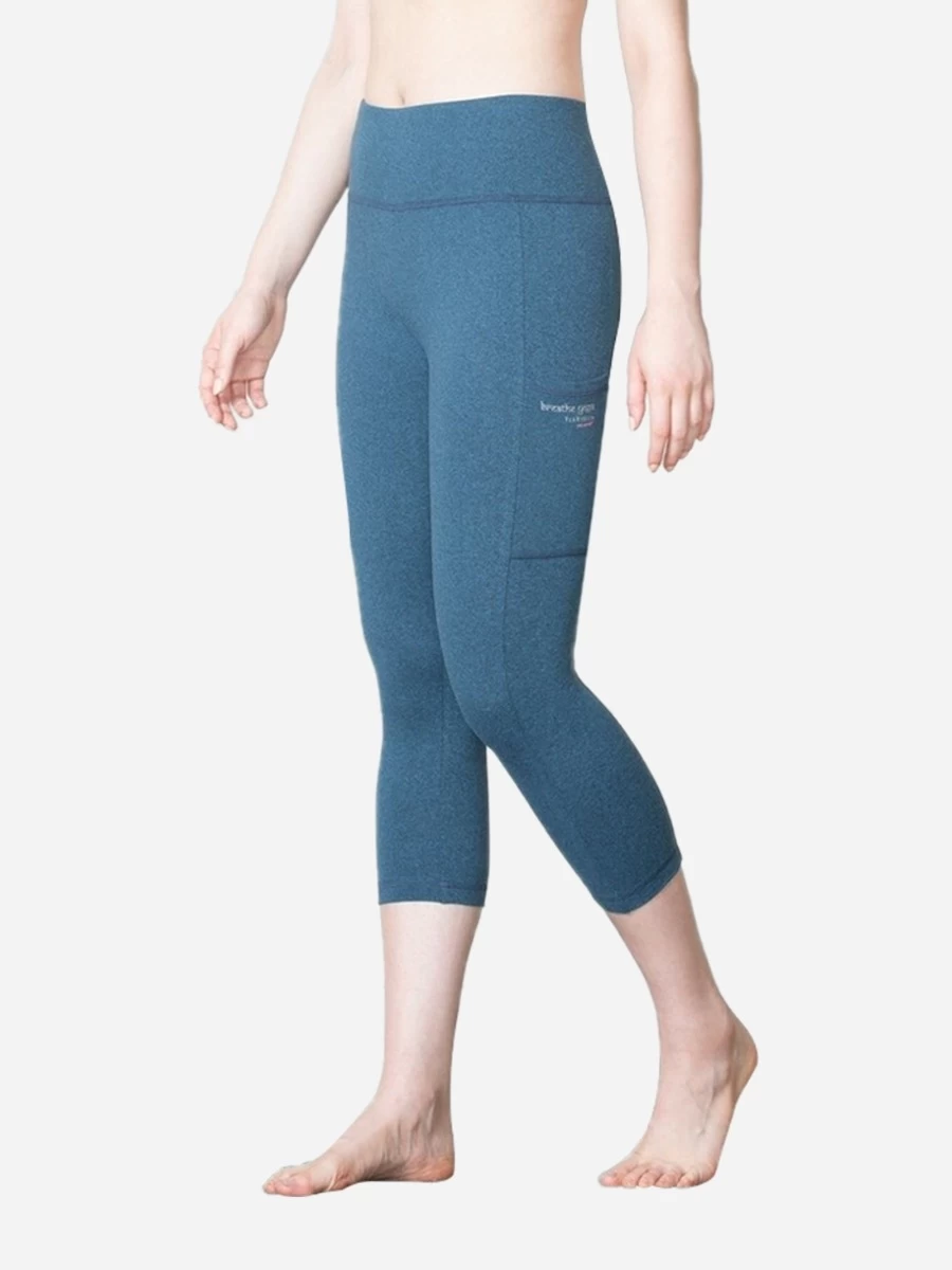 Van Heusen Ocean Blue Side Pocket Yoga Capri Legging 4 Van Heusen Ocean Blue Side Pocket Yoga Capri Legging - Image 2
